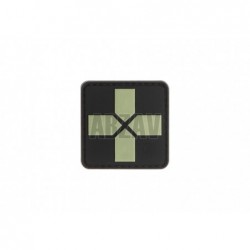 Red Cross Rubber Patch 40mm Glow in the Dark JTG