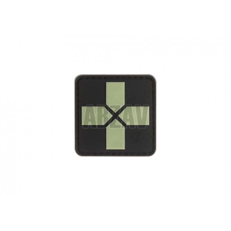 Red Cross Rubber Patch 40mm Glow in the Dark JTG