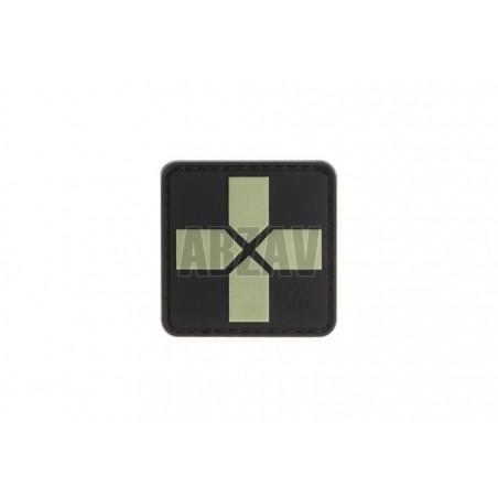 Red Cross Rubber Patch 40mm Glow in the Dark JTG