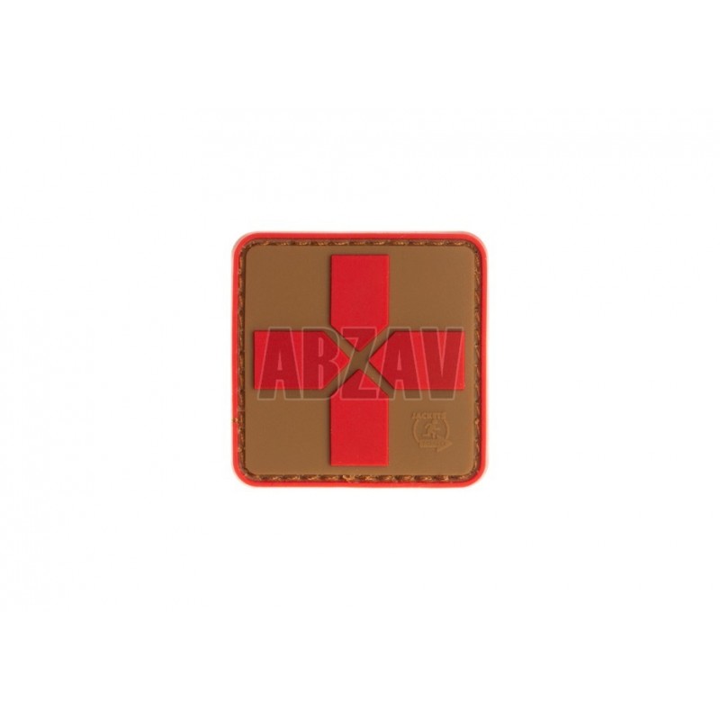 Red Cross Rubber Patch 40mm Coyote Red JTG