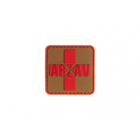 Red Cross Rubber Patch 40mm Coyote Red JTG