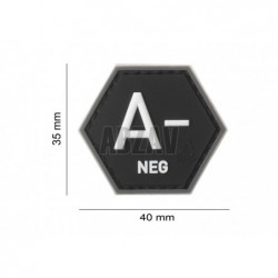 Bloodgroup Hexagon Rubber Patch A Neg SWAT JTG