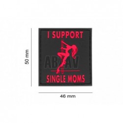 I Support Single Mums Rubber Patch Blackmedic JTG