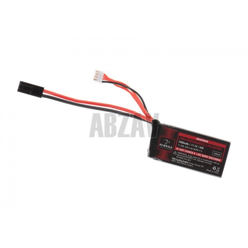 Lipo 11.1V 1000mAh 65C Graphene PEQ Type Nimrod