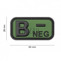 Bloodtype Rubber Patch B Neg Forest JTG