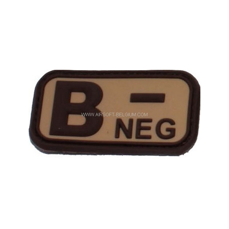 BLOOD PVC PATCH B NEG (TAN)