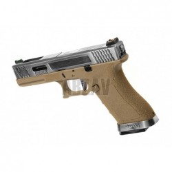 WE17 Custom SV Silver Barrel Metal Version GBB Desert