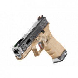 WE17 Custom SV Silver Barrel Metal Version GBB Desert
