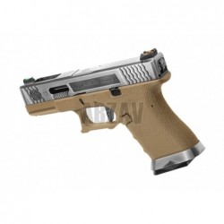 WE19 Custom SV Silver Barrel Metal Version GBB Desert