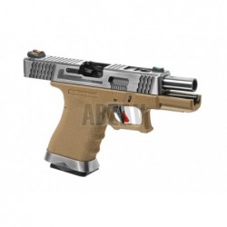WE19 Custom SV Silver Barrel Metal Version GBB Desert