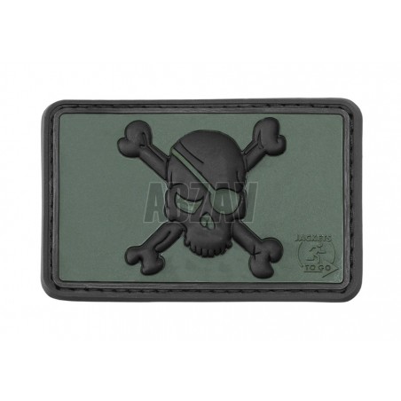 Pirate Skull Rubber Patch Forest JTG
