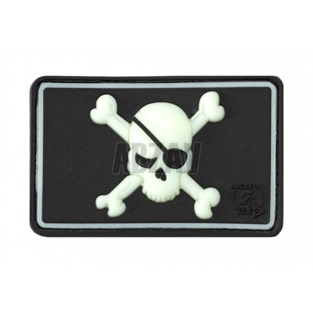 Pirate Skull Rubber Patch Glow in the Dark JTG