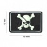 Pirate Skull Rubber Patch Glow in the Dark JTG