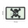 Pirate Skull Rubber Patch Glow Back JTG