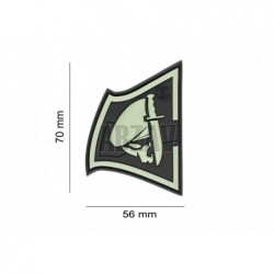 Rebel Skull Rubber Patch Glow in the Dark JTG