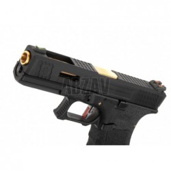 WE17 Custom BK Gold Barrel Metal Version GBB Black WE