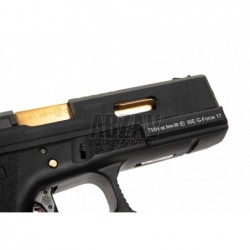 WE17 Custom BK Gold Barrel Metal Version GBB Black WE