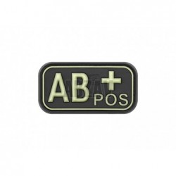 Bloodtype Rubber Patch AB Pos Glow in the Dark JTG