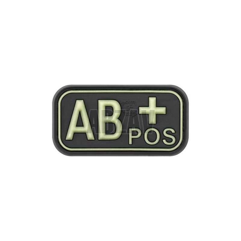 Bloodtype Rubber Patch AB Pos Glow in the Dark JTG
