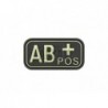 Bloodtype Rubber Patch AB Pos Glow in the Dark JTG