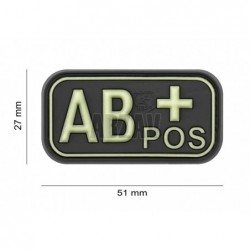 Bloodtype Rubber Patch AB Pos Glow in the Dark JTG