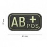 Bloodtype Rubber Patch AB Pos Glow in the Dark JTG